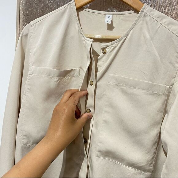 NEW KOTN Collarless Button Shirt - Picture 5 of 7